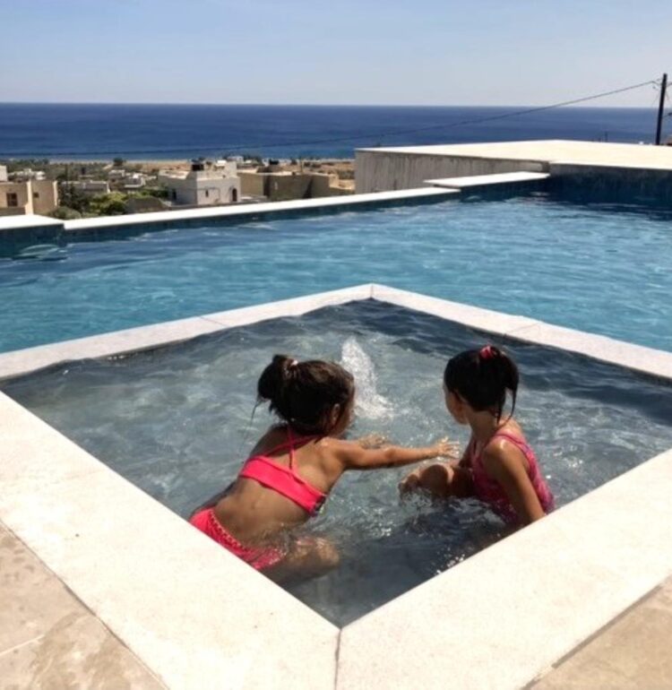 Shallow pool for kids or ledge